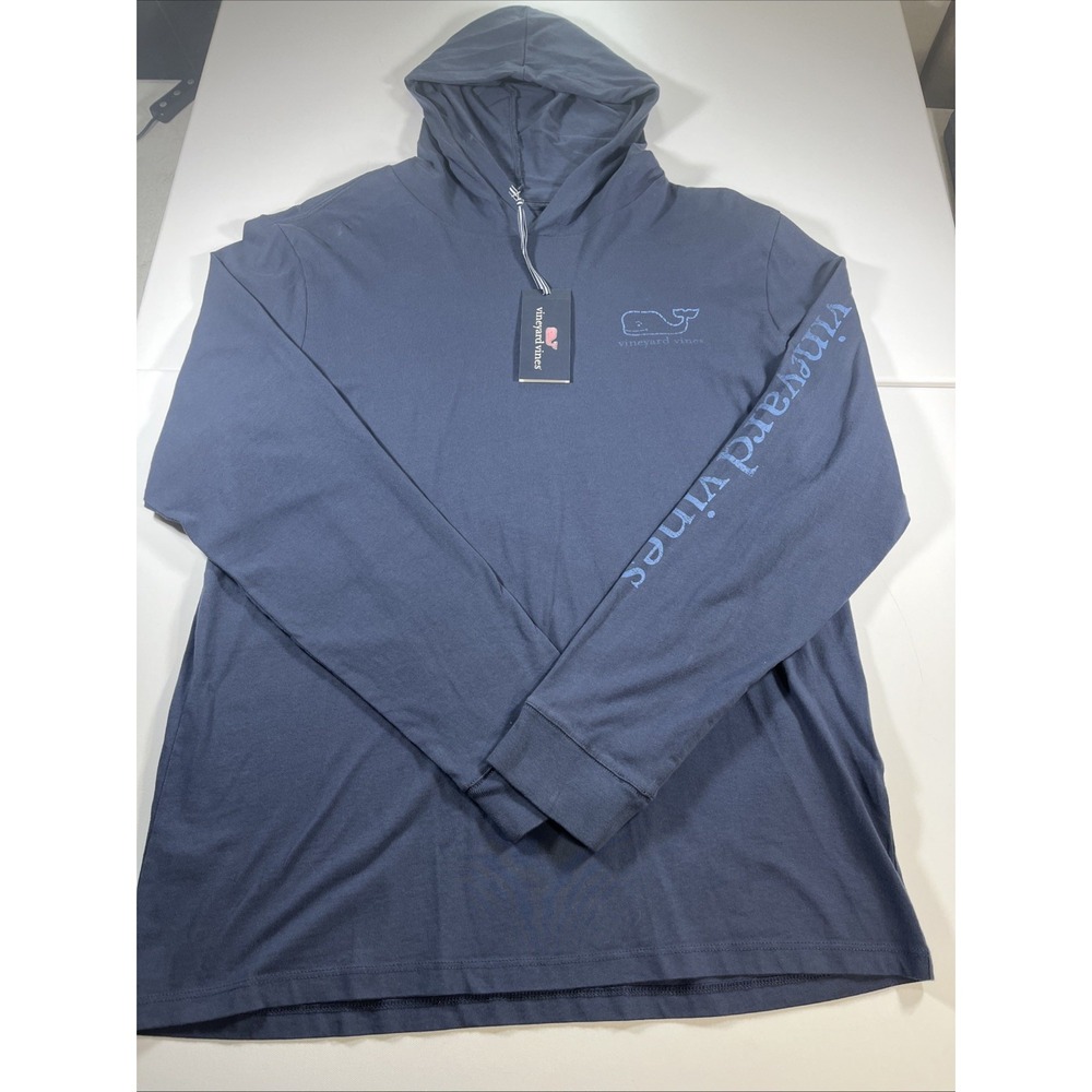 Vineyard Vines Mens Vintage Whale LS Hoodie T Shirt Blue M 1V015004-0406